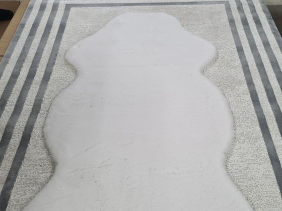 Rabbit Postu Tüylü Kaydırmaz Halı 80x150 Cm Krem - Çeyiz Diyarı