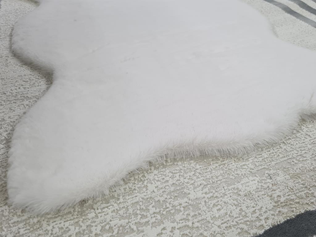 Rabbit Postu Tüylü Kaydırmaz Halı 80x150 Cm Krem - 2