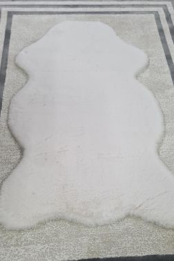 Rabbit Postu Tüylü Kaydırmaz Halı 80x150 Cm Krem - 3