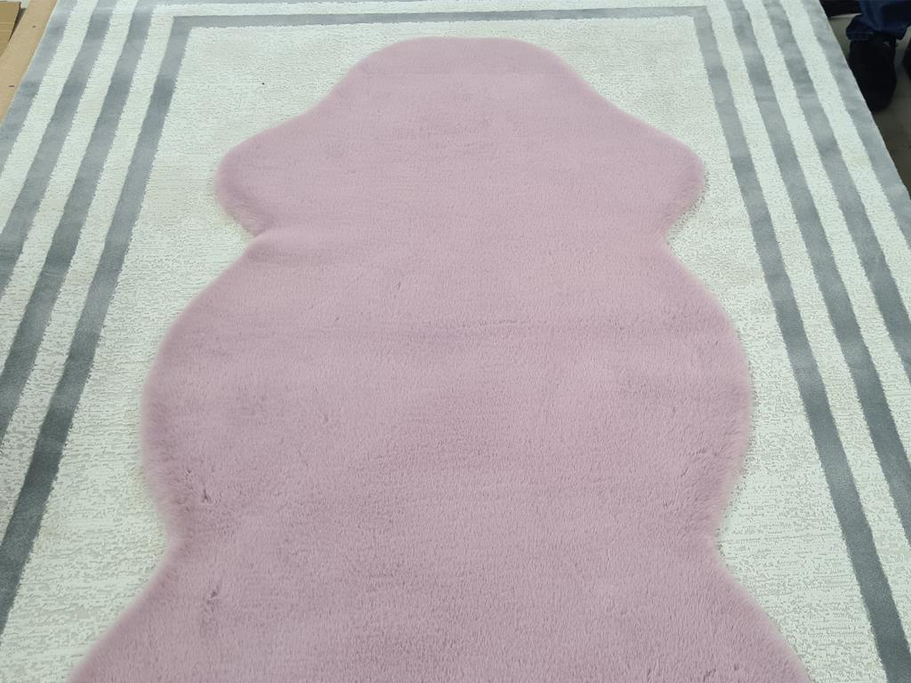 Rabbit Postu Tüylü Kaydırmaz Halı 80x150 Cm Lila - 1