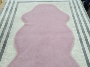 Rabbit Postu Tüylü Kaydırmaz Halı 80x150 Cm Lila - 1