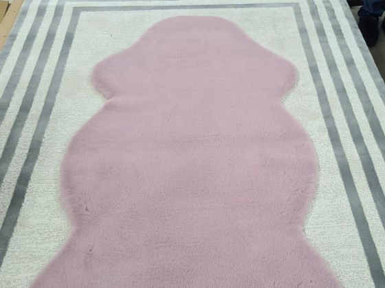Rabbit Postu Tüylü Kaydırmaz Halı 80x150 Cm Lila - Çeyiz Diyarı