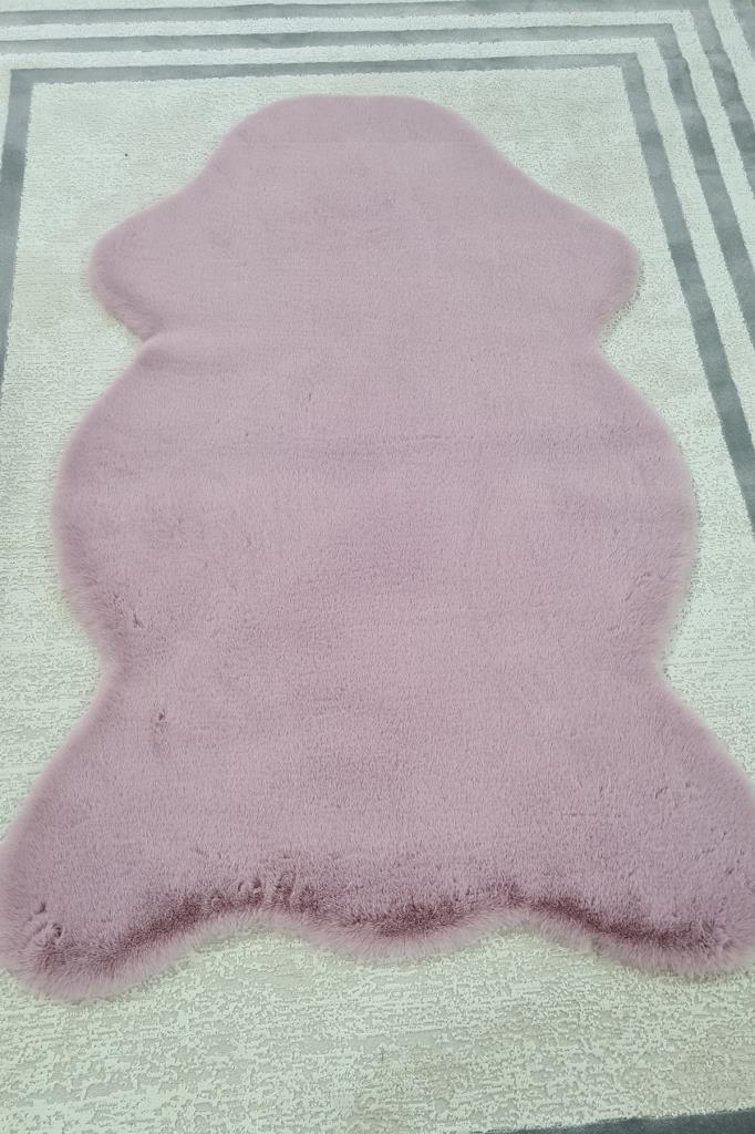 Rabbit Postu Tüylü Kaydırmaz Halı 80x150 Cm Lila - 3
