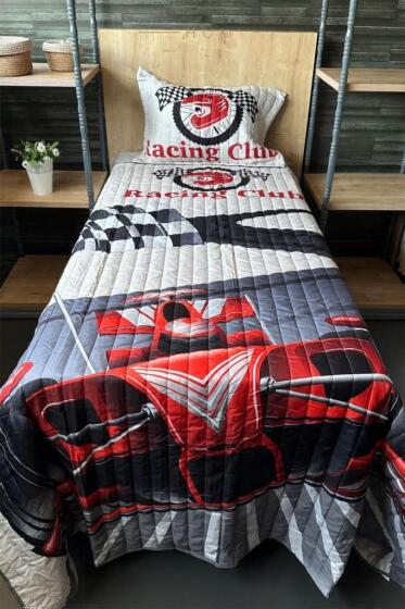 Racing Club Tek Kişilik Kapitoneli Yatak Örtüsü 180x240 cm - Çeyiz Diyarı