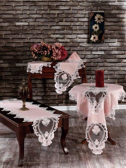 Rana Keten Salon Takımı 5 Parça Ekru - Çeyiz Diyarı (1)
