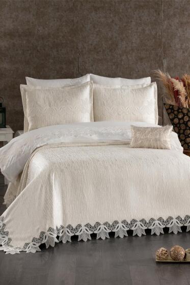 Rengin Gelin Seti 8 Parça Ekru - Çeyiz Diyarı