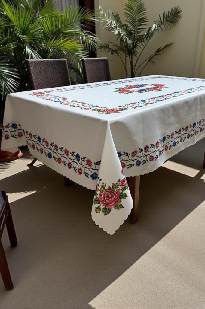 Rengül Dertsiz Masa Örtüsü 150x150 cm - 1