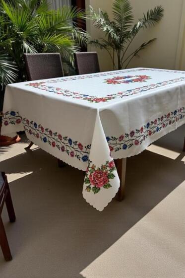 Rengül Dertsiz Masa Örtüsü 150x300 cm - Çeyiz Diyarı