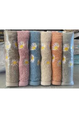 Rita Nakışlı 6 lı El Yüz Havlu Takımı - 1