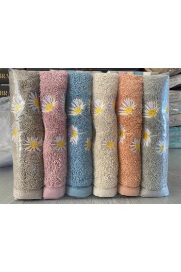 Rita Nakışlı 6 lı El Yüz Havlu Takımı - Çeyiz Diyarı