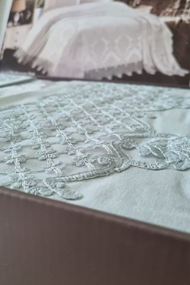 Roma Çeyizlik Çift Kişilik Pike Takımı Gri - Çeyiz Diyarı (1)