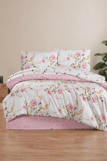 Rose Çift Kişilik Nevresim Takımı Pembe - Çeyiz Diyarı