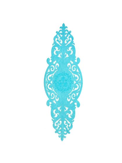 Roseart Kadife Runner Turkuaz - Çeyiz Diyarı