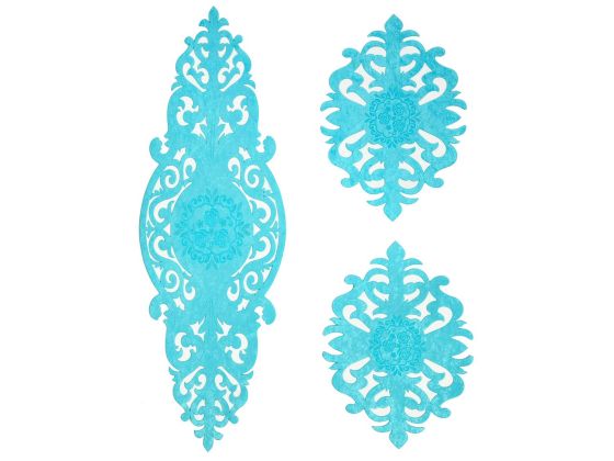 Roseart Kadife Salon Takımı 3 Parça Turkuaz - Çeyiz Diyarı
