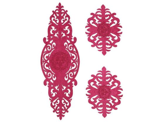 Roseart Kadife Salon Takımı 5 Parça Fuşya - Çeyiz Diyarı