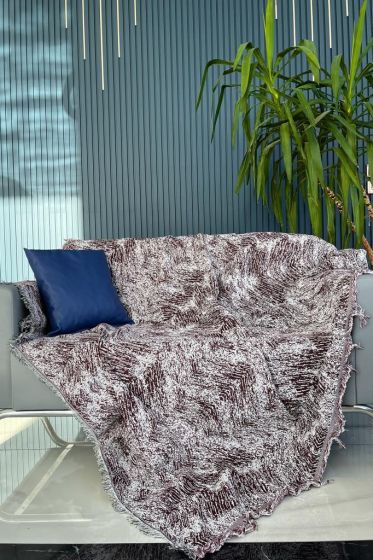 Saçaklı Lüks Koltuk Örtüsü 170x220 Cm Bordo - Çeyiz Diyarı