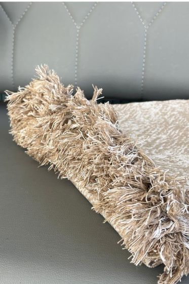 Saçaklı Lüks Koltuk Örtüsü 170x220 Cm Kahve - Çeyiz Diyarı (1)