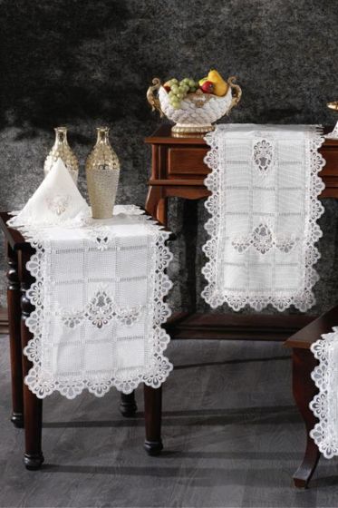 Sahra 5 Parça Salon Takımı Krem - Çeyiz Diyarı