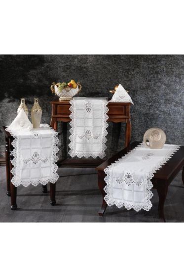 Sahra 5 Parça Salon Takımı Krem - Çeyiz Diyarı (1)
