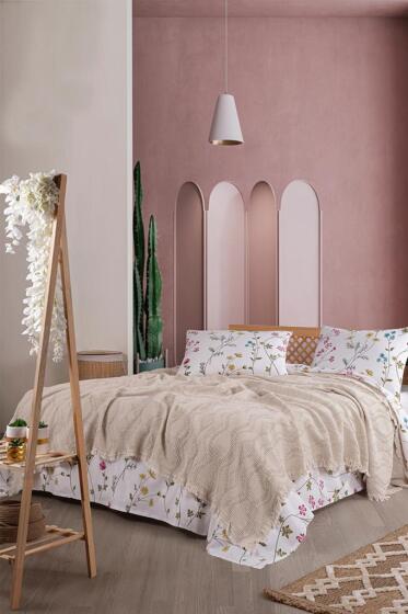 Şalemar 4 Parça Çift Kişilik Pike Takımı Cappucino - Çeyiz Diyarı