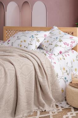 Şalemar 4 Parça Çift Kişilik Pike Takımı Cappucino - 3