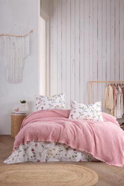 Şalemar 4 Parça Çift Kişilik Pike Takımı Pudra - 1