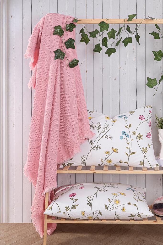 Şalemar 4 Parça Çift Kişilik Pike Takımı Pudra - 2