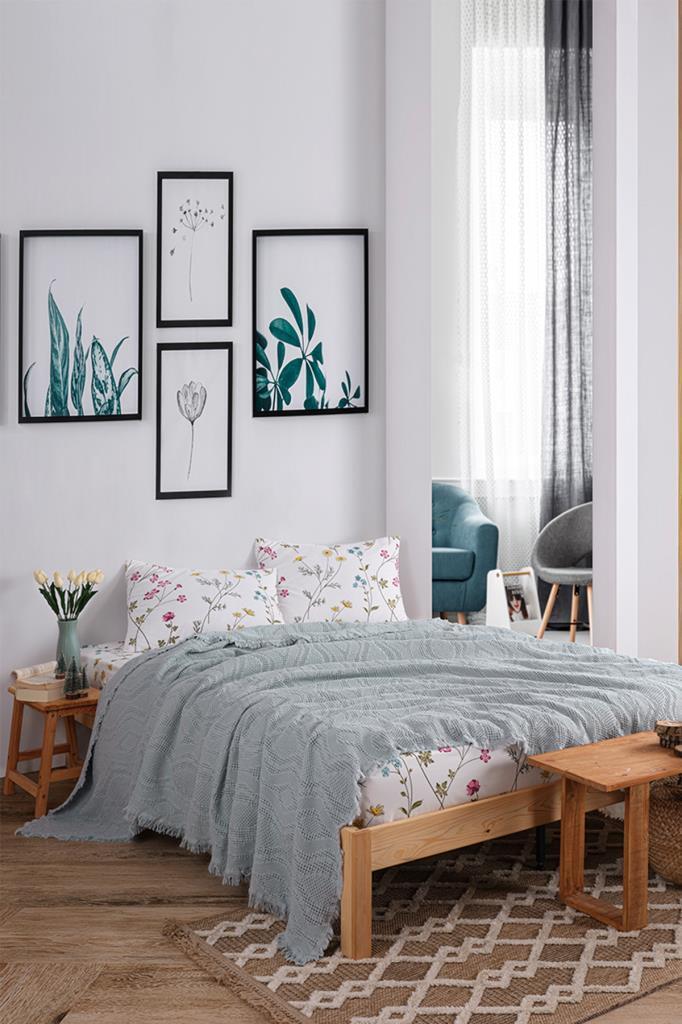 Şalemar 4 Parça Çift Kişilik Pike Takımı Yeşil - 1