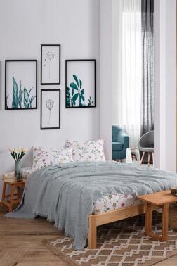 Şalemar 4 Parça Çift Kişilik Pike Takımı Yeşil - 1