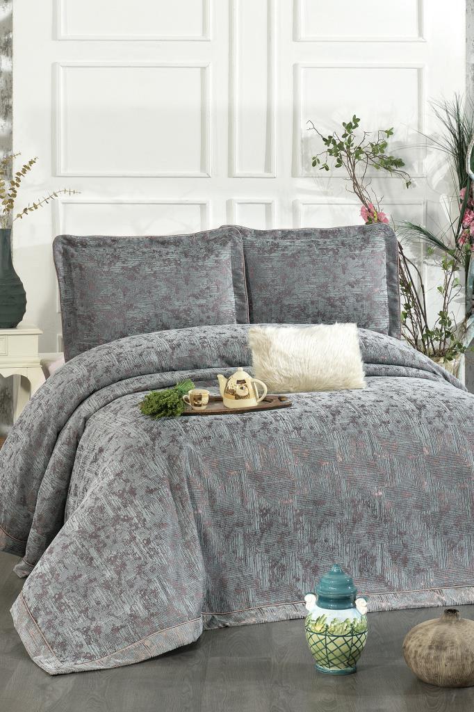 Sara Şönil Çift Kişilik Yatak Örtüsü 260x260 cm Turkuaz - 1