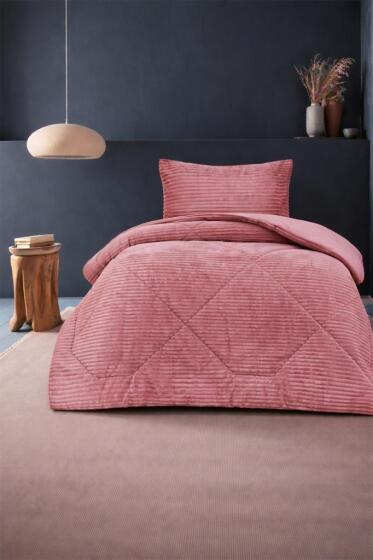 Saray Tek Kişilik Yatak Örtüsü 180x230 Gül Kurusu - Çeyiz Diyarı