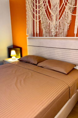 Satin Zarif Armürlü Çift Kişilik Nevresim Takımı Kahverengi - 1