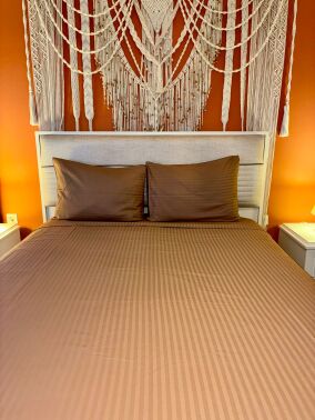 Satin Zarif Armürlü Çift Kişilik Nevresim Takımı Kahverengi - 3