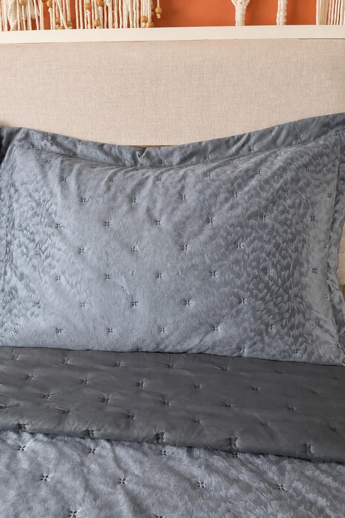 Secret Elyaf Dolgulu Çift Kişilik 240x260 Cm Yatak Örtüsü Antrasit - 2