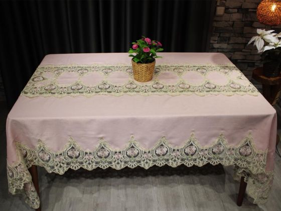Selina Linen Masa Örtüsü Pudra 160x260 Cm - Çeyiz Diyarı (1)