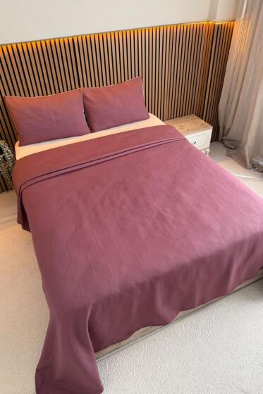 Selvi 3 Parça Çift Kişilik Yatak Örtüsü 235x245 cm Bordo - Çeyiz Diyarı (1)