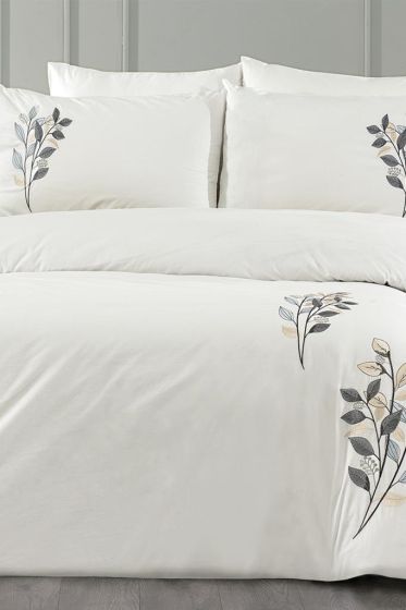 Selvi 6 Parça Çift Kişilik Nevresim Takımı Krem - Çeyiz Diyarı