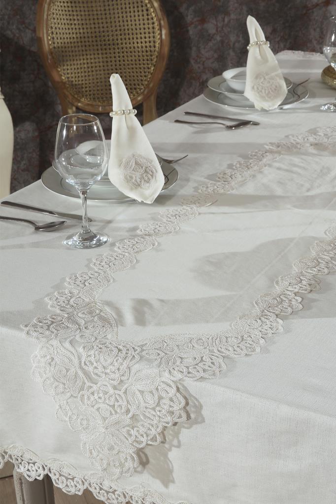 Serap Masa Örtüsü 26 Parça Krem - 3