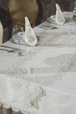 Serap Masa Örtüsü 26 Parça Krem - 3