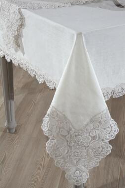 Serap Masa Örtüsü 26 Parça Krem - 5