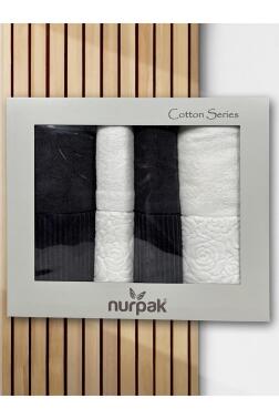 Sevgi Hamam Takımı 4 Parça Krem - Antrasit - 2