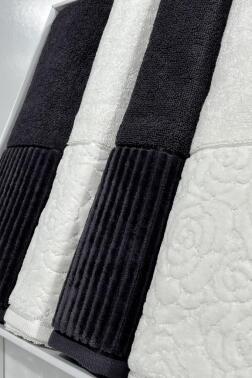 Sevgi Hamam Takımı 4 Parça Krem - Antrasit - 3