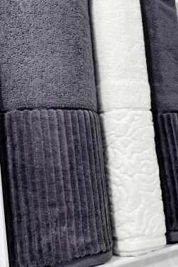 Sevgi Hamam Takımı 4 Parça Krem - Antrasit - 4