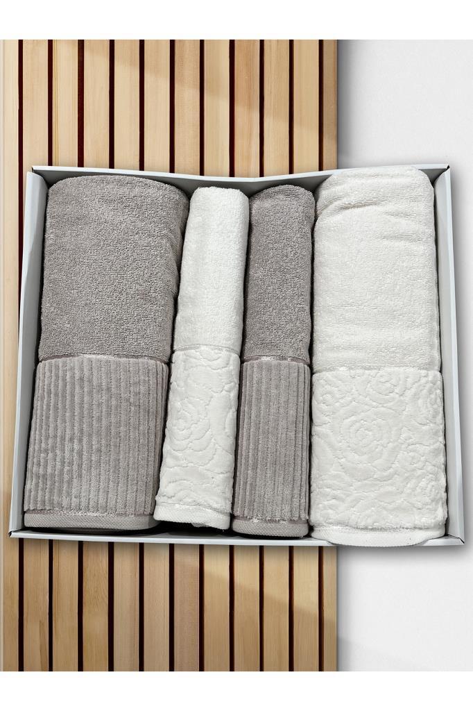 Sevgi Hamam Takımı 4 Parça Krem - Bej - 1