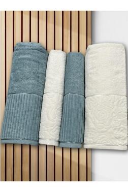 Sevgi Hamam Takımı 4 Parça Krem - Petrol - 1