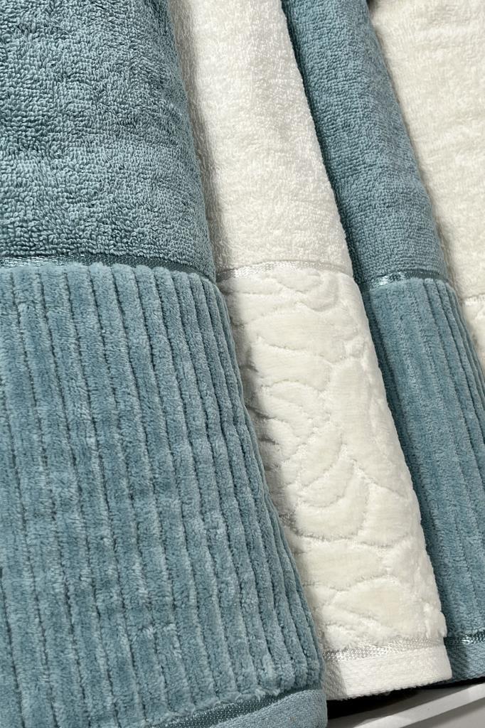 Sevgi Hamam Takımı 4 Parça Krem - Petrol - 4