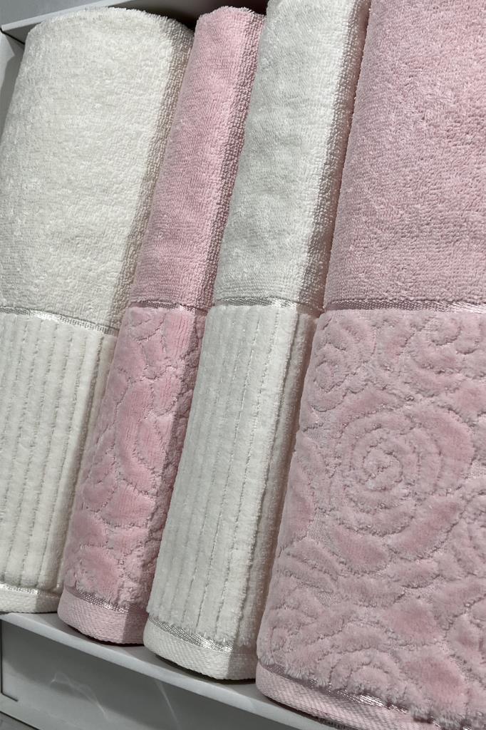 Sevgi Hamam Takımı 4 Parça Krem - Pudra - 3