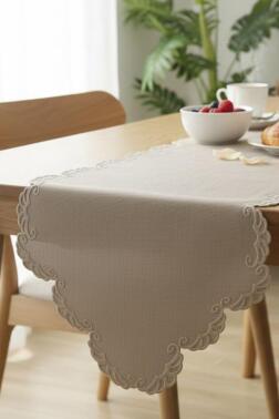 Shelly Keten Aplikeli Runner 40x120 cm - 1