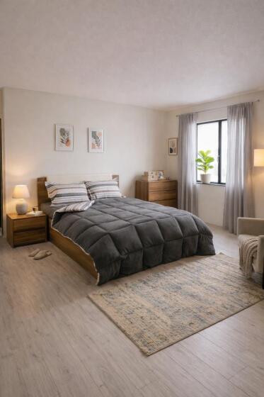 Sherpa Peluş Çift Kişilik Lastikli Çarşaflı Comforter Set Antrasit - Çeyiz Diyarı