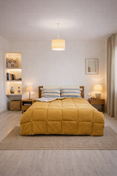 Sherpa Peluş Çift Kişilik Lastikli Çarşaflı Comforter Set Cappucino - Çeyiz Diyarı